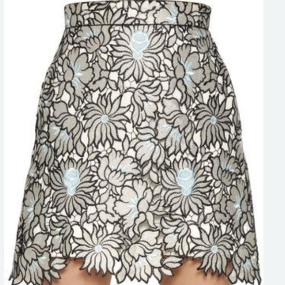 Self-Portrait Poppy Guipure Lace Skirt